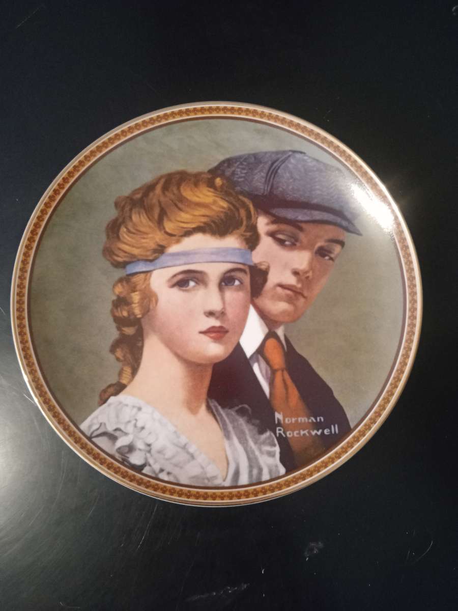 4 Norman Rockwell decorative plates