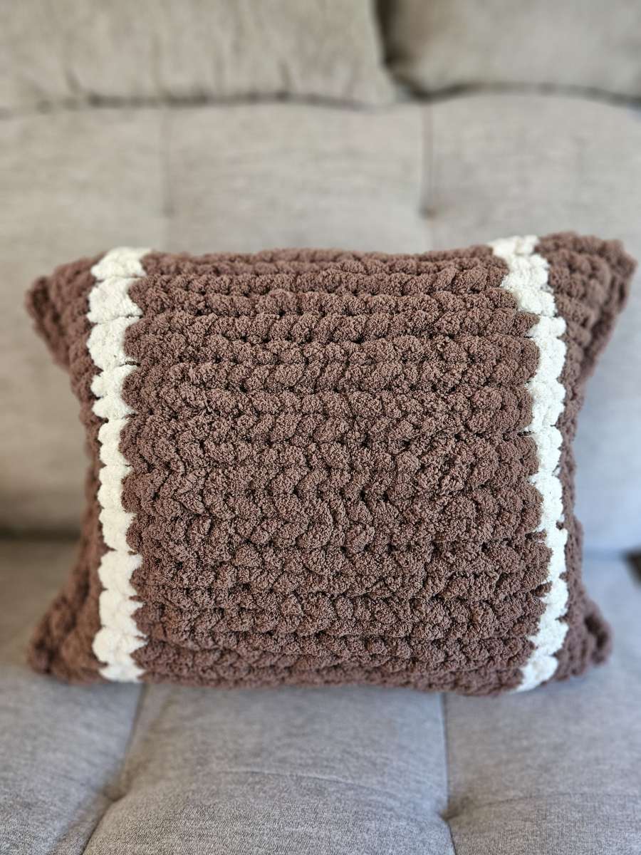 Chenille Football Throw Pillow