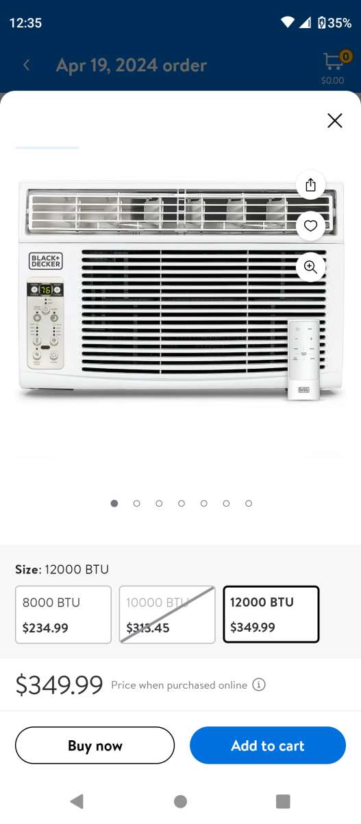Like New 12OOO BTU BLACK N DECKER AIRCONDITIONER
