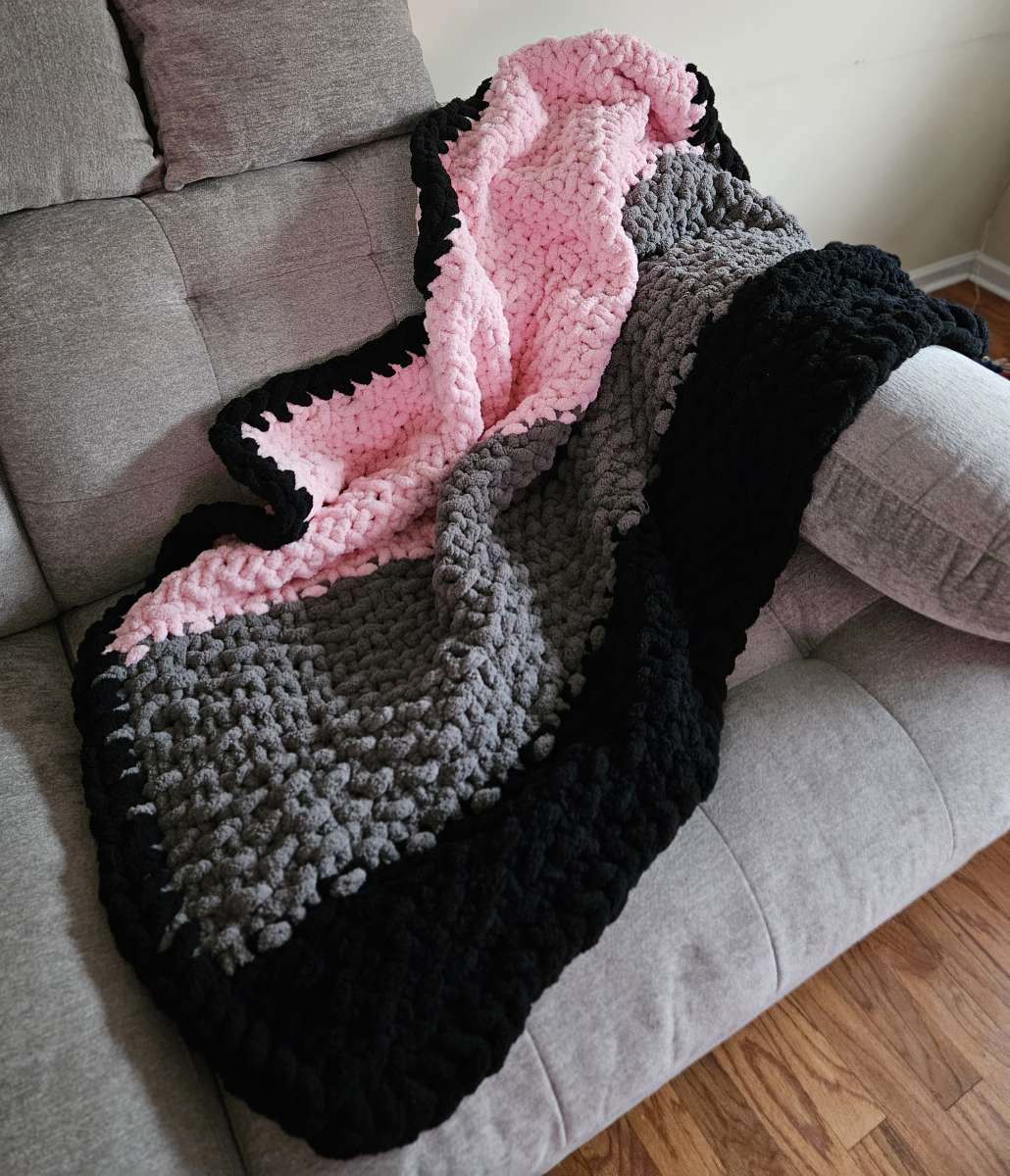 Tri Color Chenille Blanket
