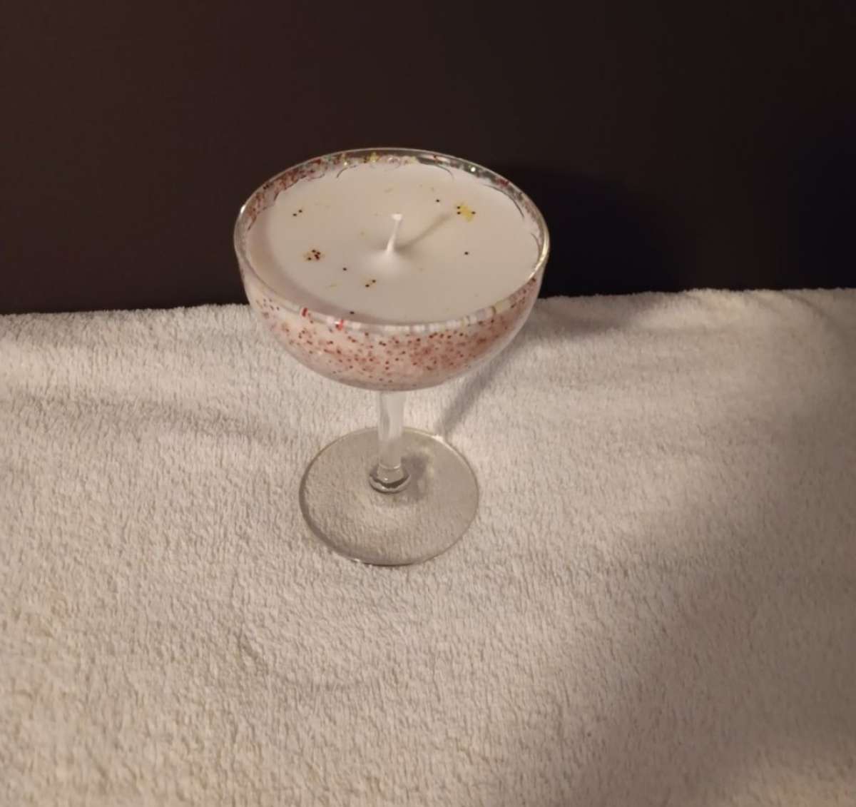 Handmade Candle in champagne glass