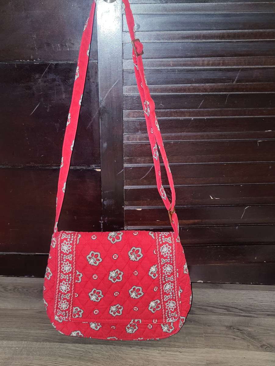 Vera Bradley Red Paisley Bandana Crossbody Bag
