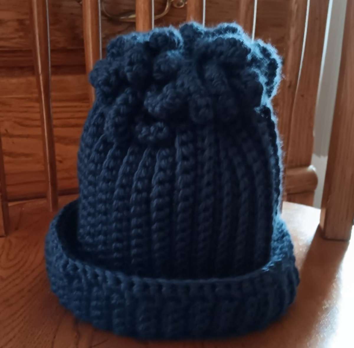 Blue Crochet Adult Beanie