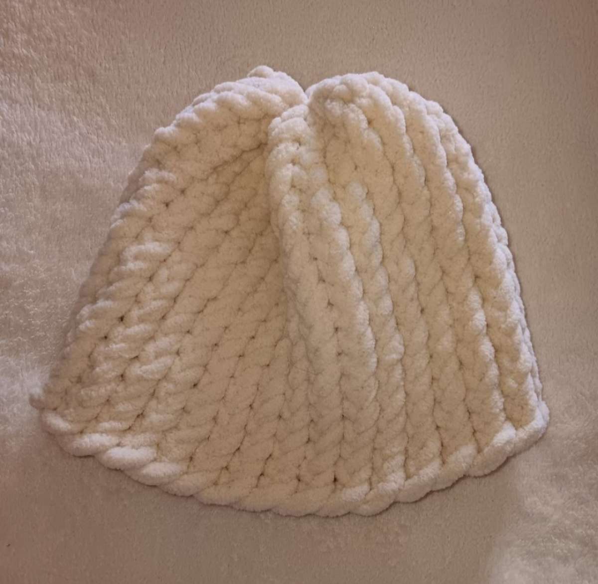 Handmade Knitted Child Beanie Tan
