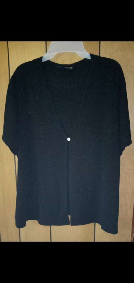 Womens Short Sleeve Black Blouse