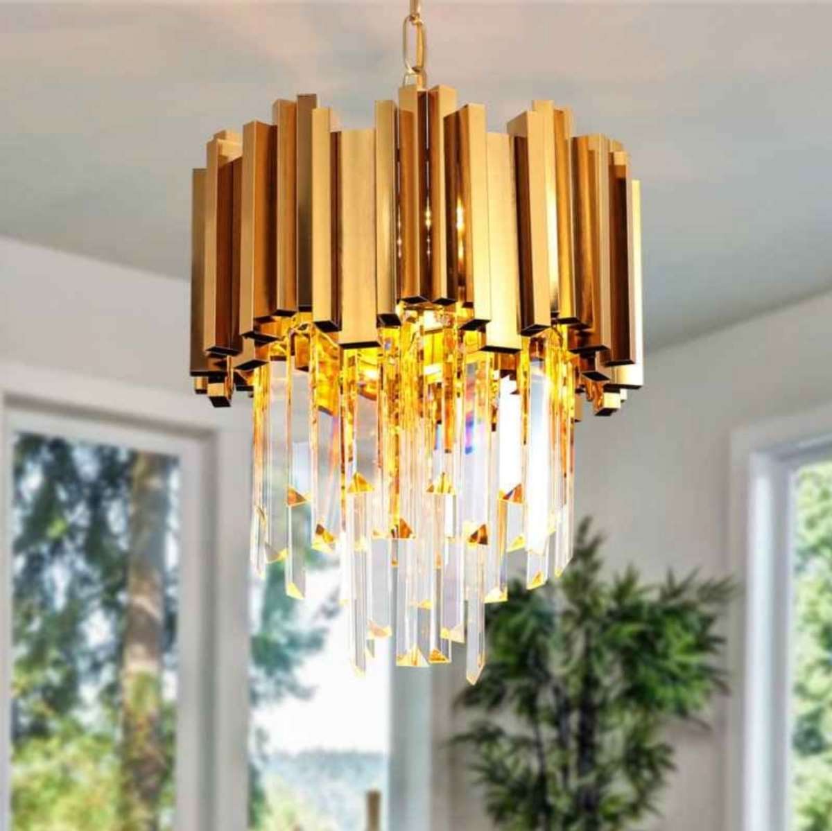 Light Dimmable Drum Chandelier 1x