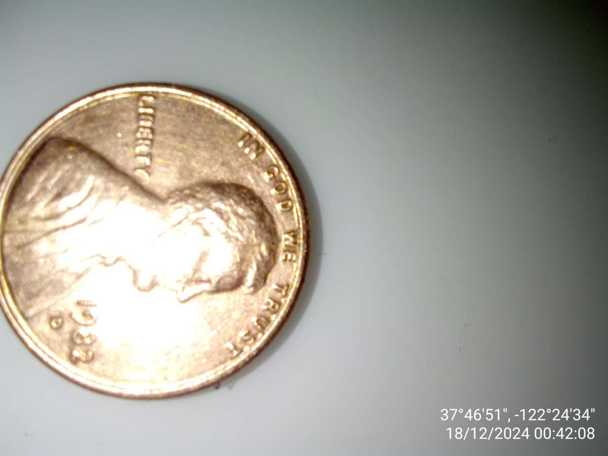 1982 filled D penny with date stamp error