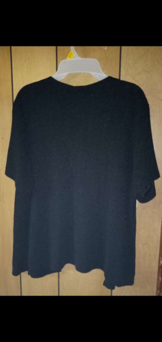 Womens Short Sleeve Black Blouse