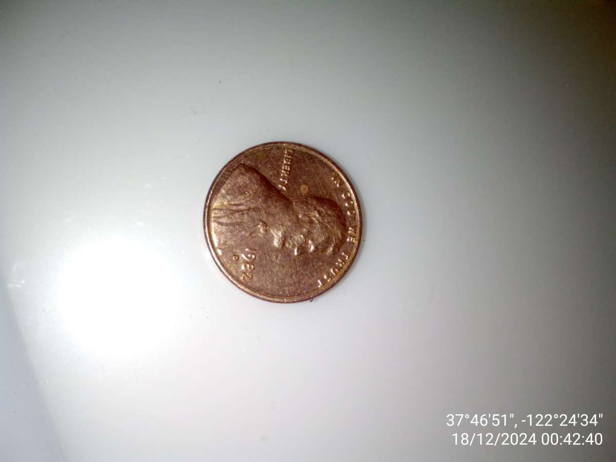 1982 filled D penny with date stamp error