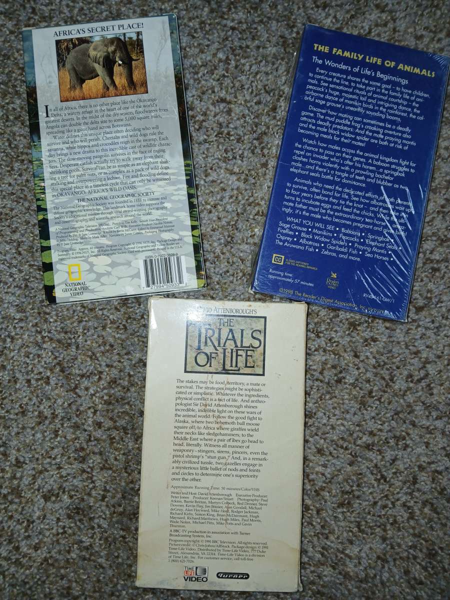 VCR wild animal tapes