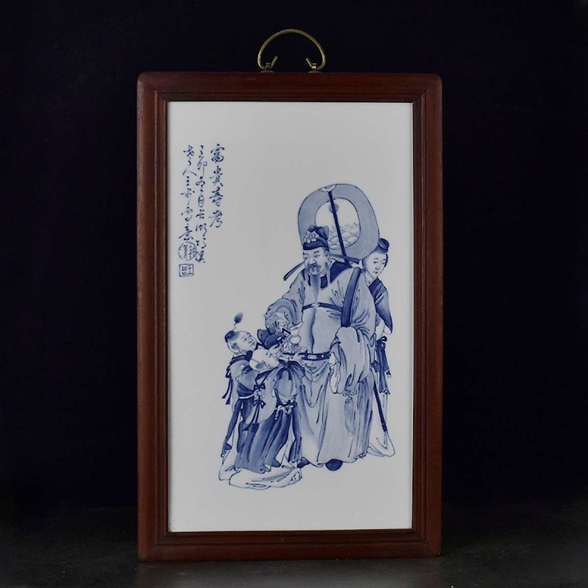 Asian blue and white porcelain painting Chinese antique porc