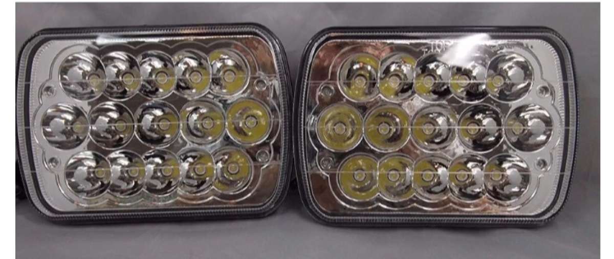 par de faros rectangulares entrada h4 led