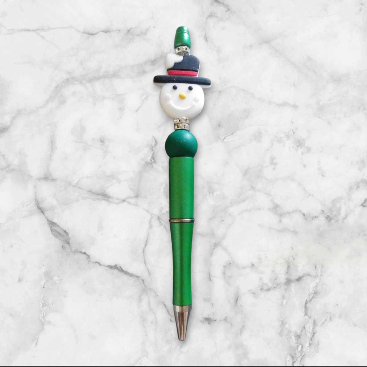 BEADABLE PENS SNOWMAN