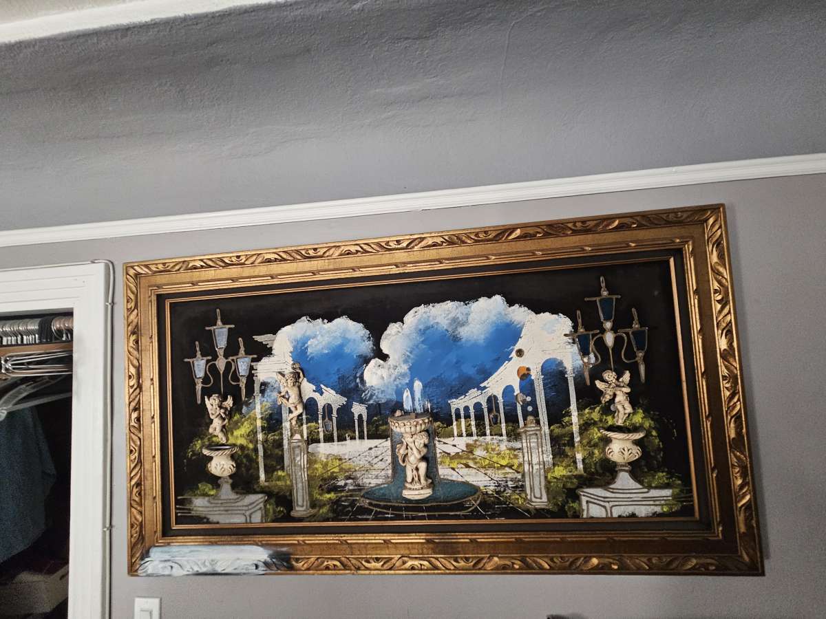 Vintage MCM Mid Century Modern Ashbrook Velvet Lighted Paint