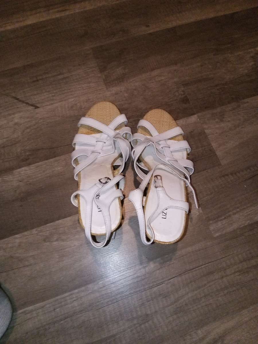 white sandals