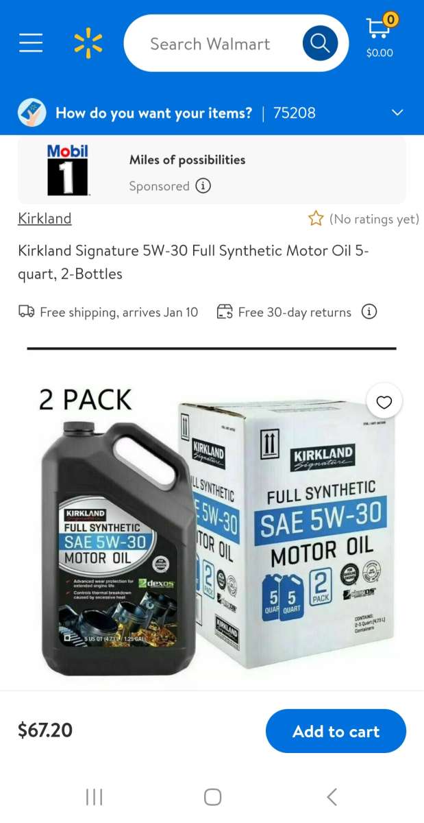 10 Quarts Full Synthetic Motor Oil