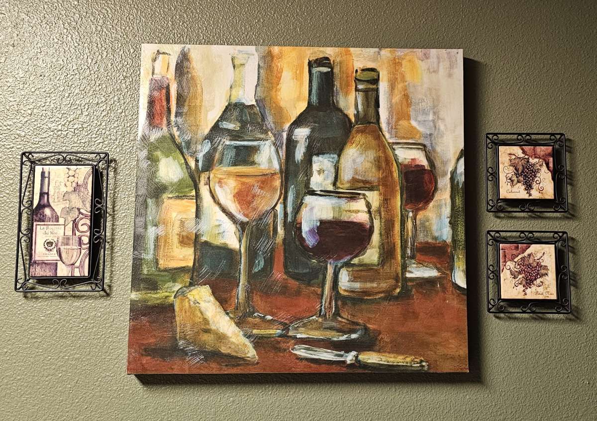 Wine and grape themed wall art