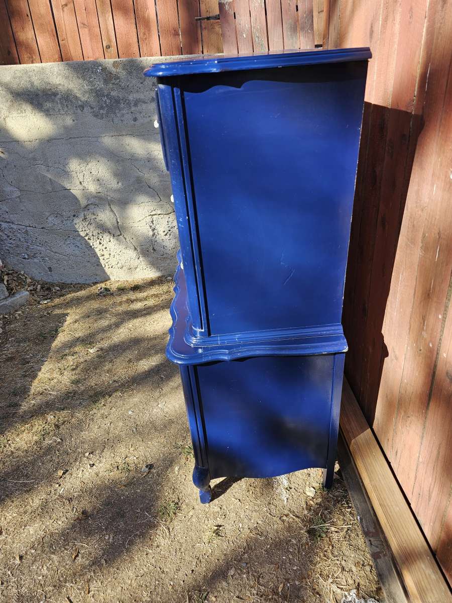 Vintage Elegant blue dresser with silver ornate handles