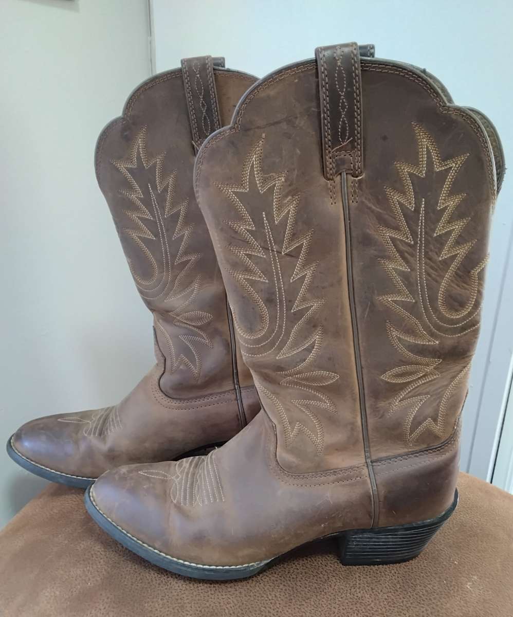 ARIAT WOMENS WESTERN BOOTS SIZE 65 COWGIRL BROWN LEATHER