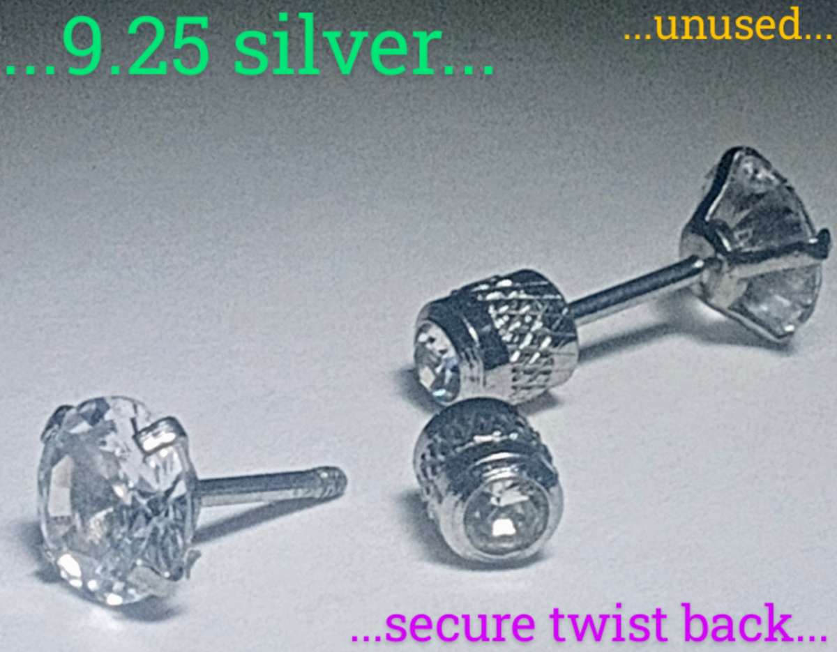 925 twist secured back lab grown 5mm diamond earrings