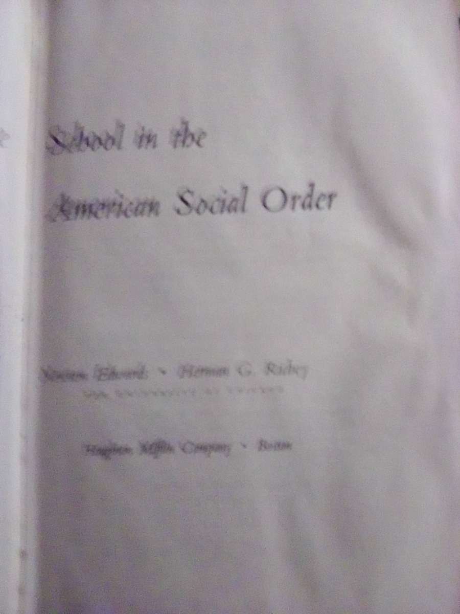 The School in the American Social Order
