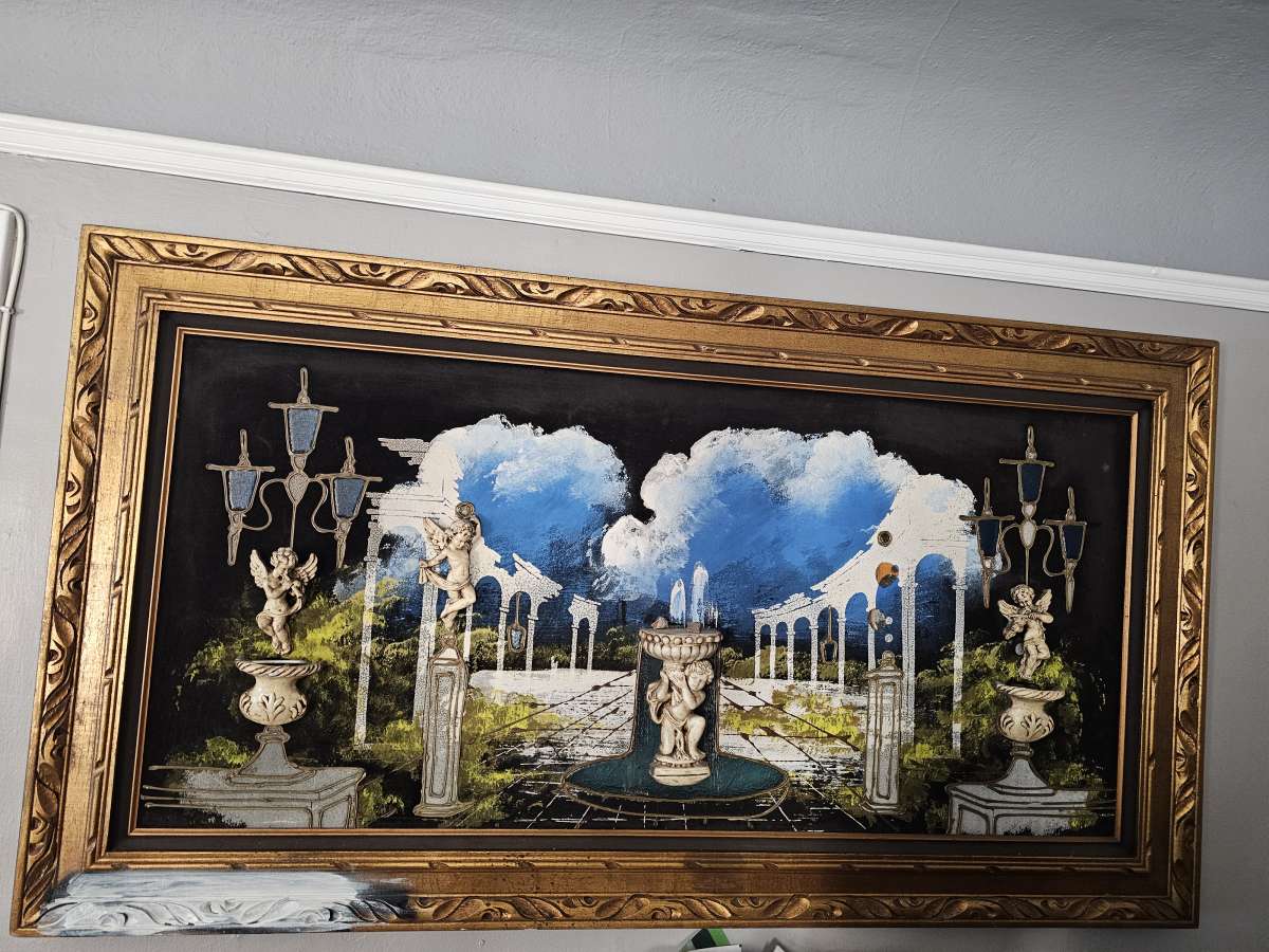 Vintage MCM Mid Century Modern Ashbrook Velvet Lighted Paint