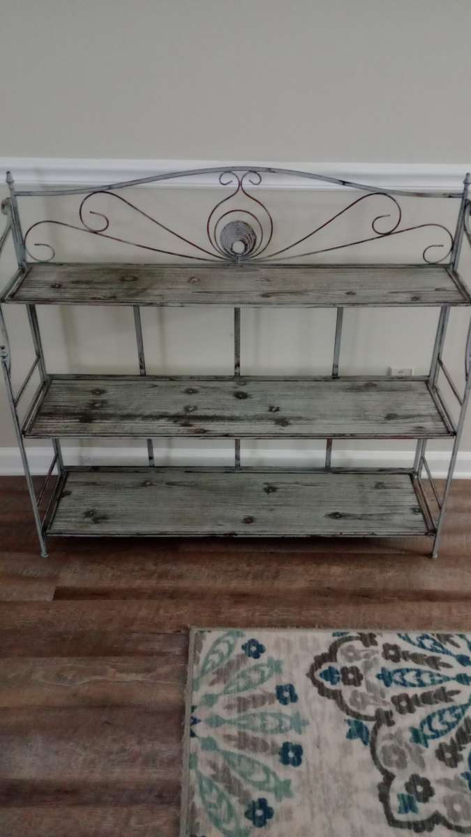 Grey Metal 3 Tier Foldable Shelf