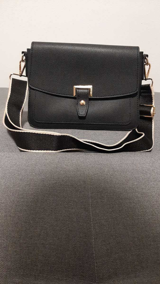 black leather purse