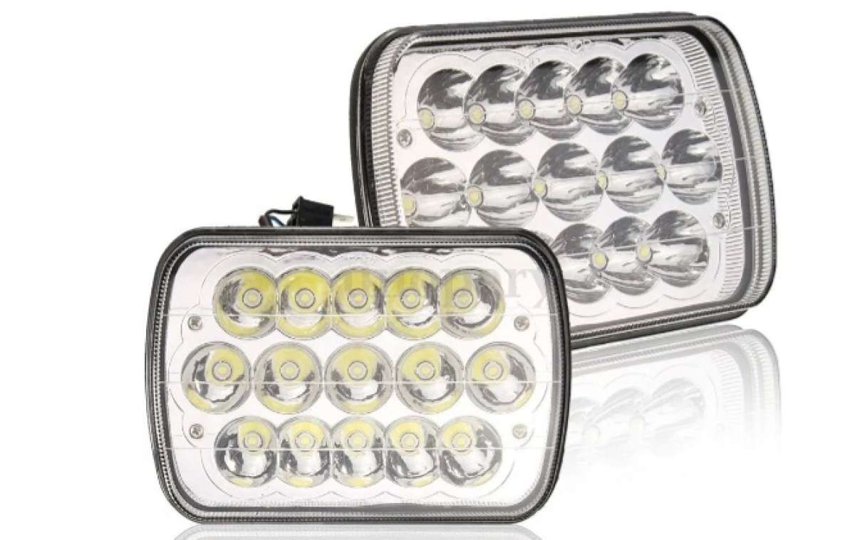 par de faros rectangulares entrada h4 led