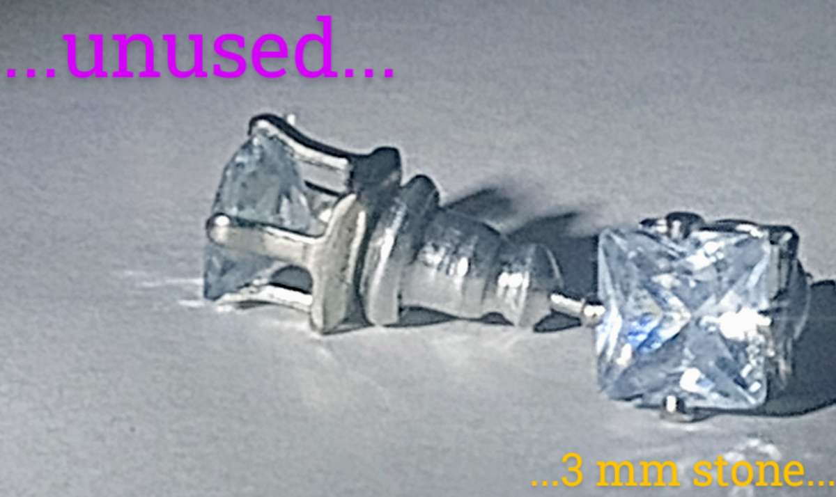 925 3mm square lab grown diamond earrings