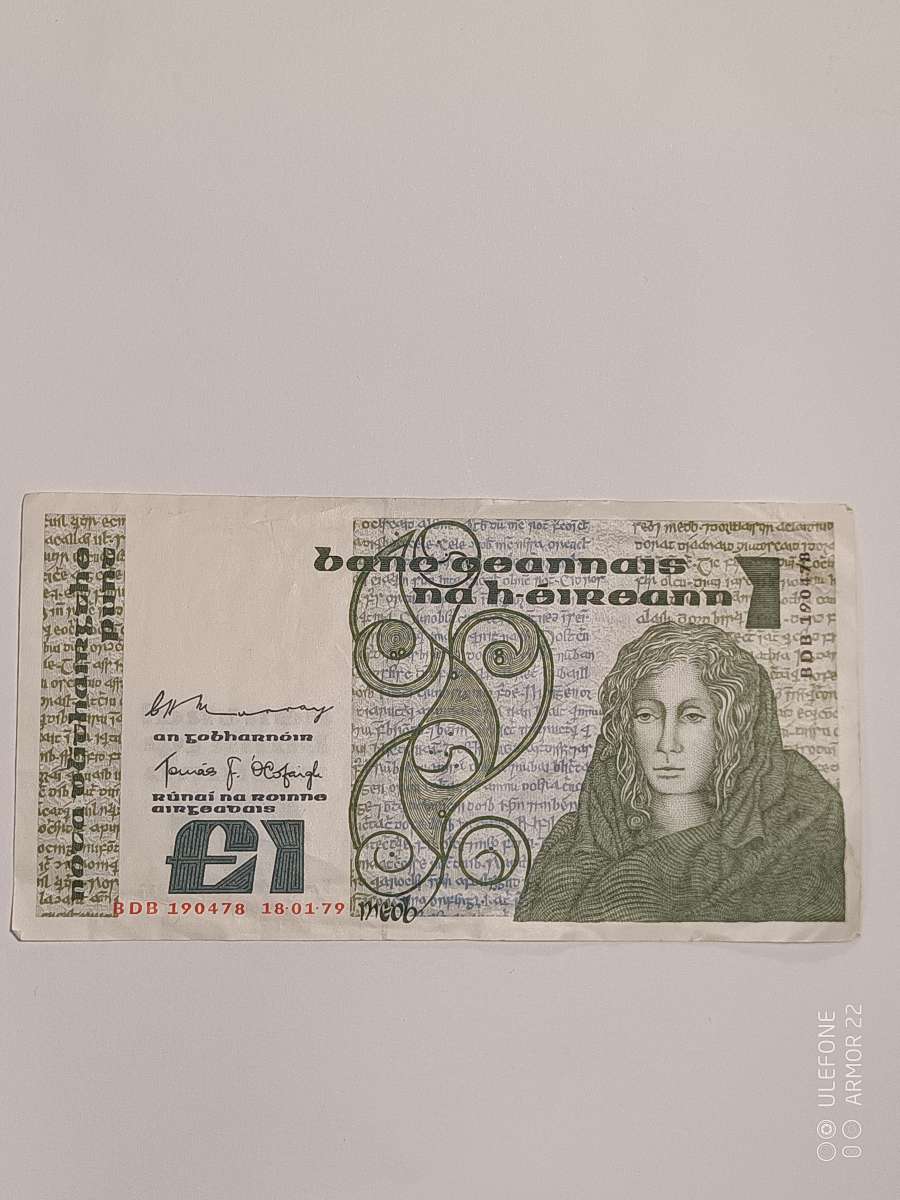 Central Bank of Ireland One Pound Note One Punt PreEuro 1981