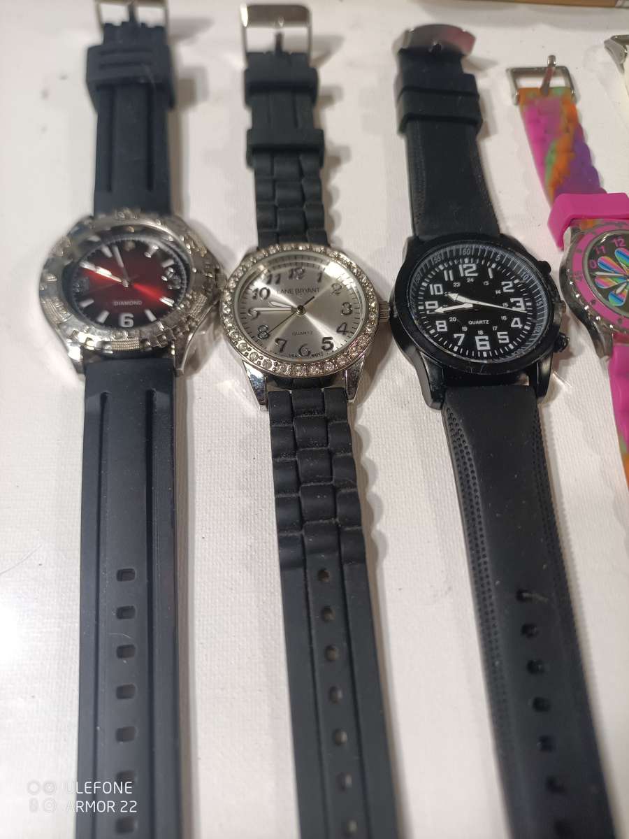 Silicone  Rubber Plastic Watches 10 Each
