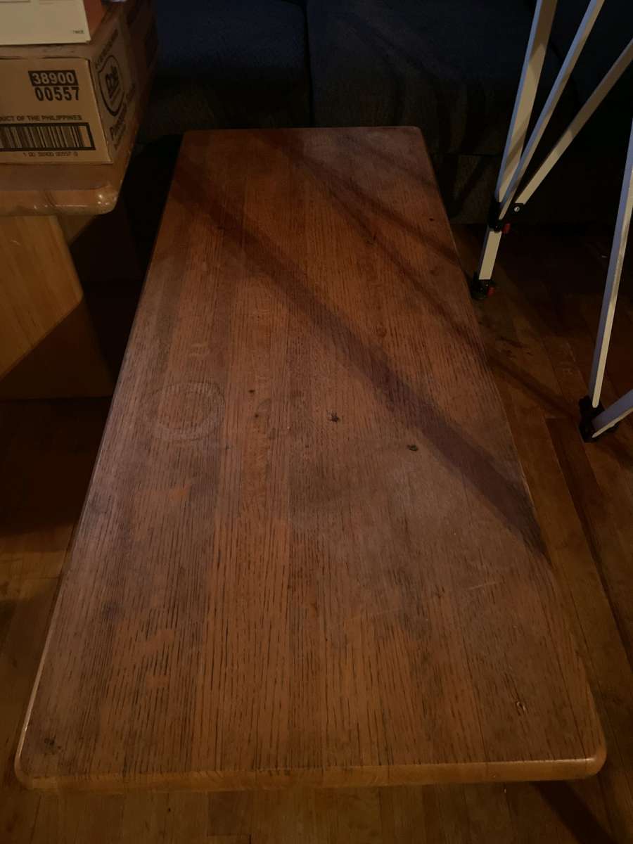 wooden coffee table and end table