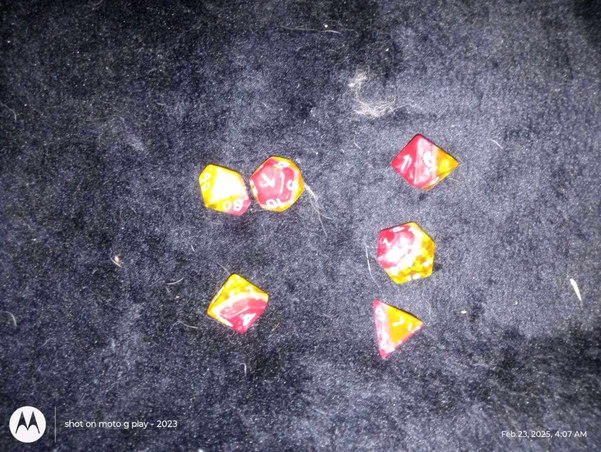 Set of colorful dice DND