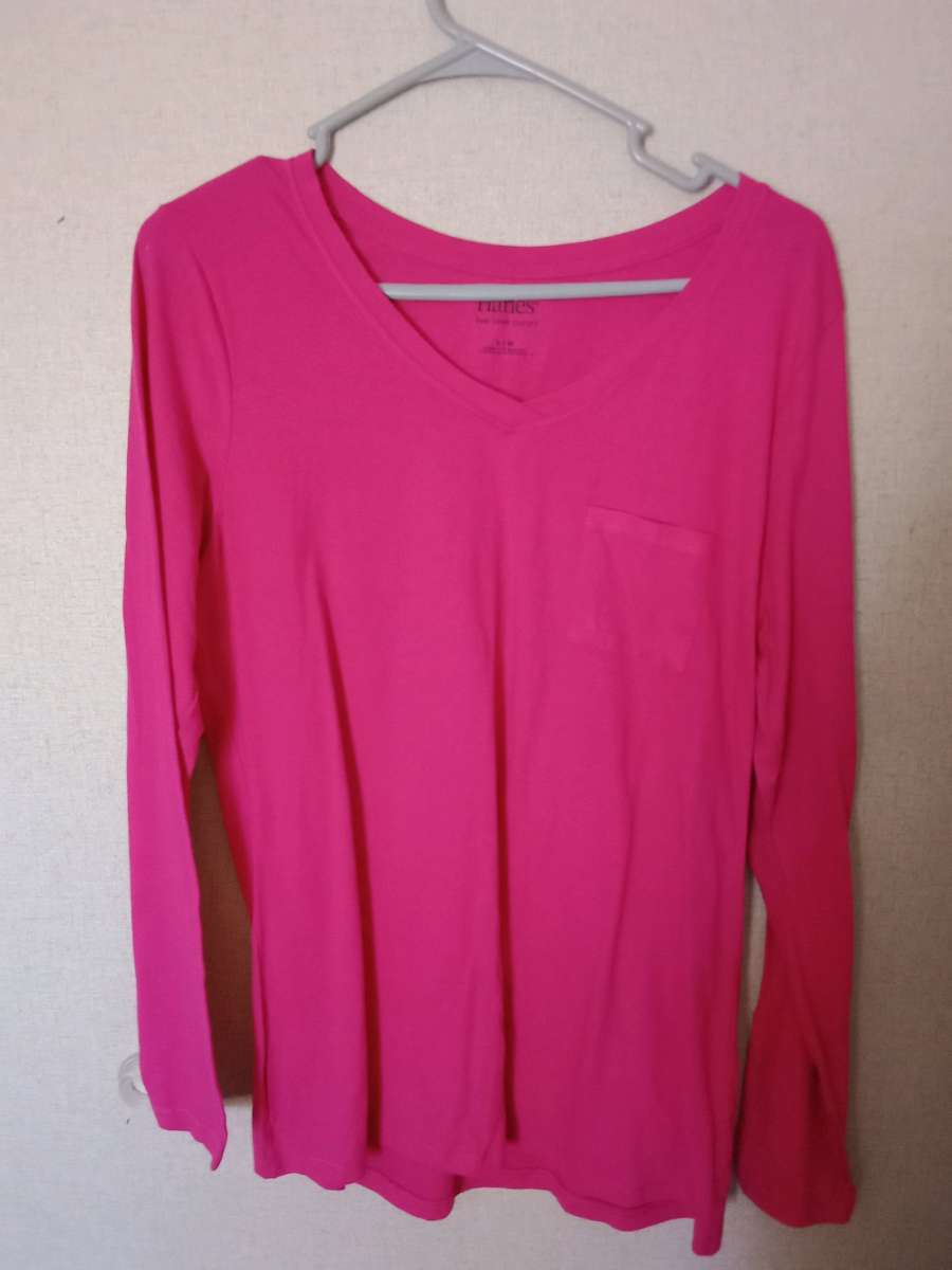 womens pink long sleeve shirt