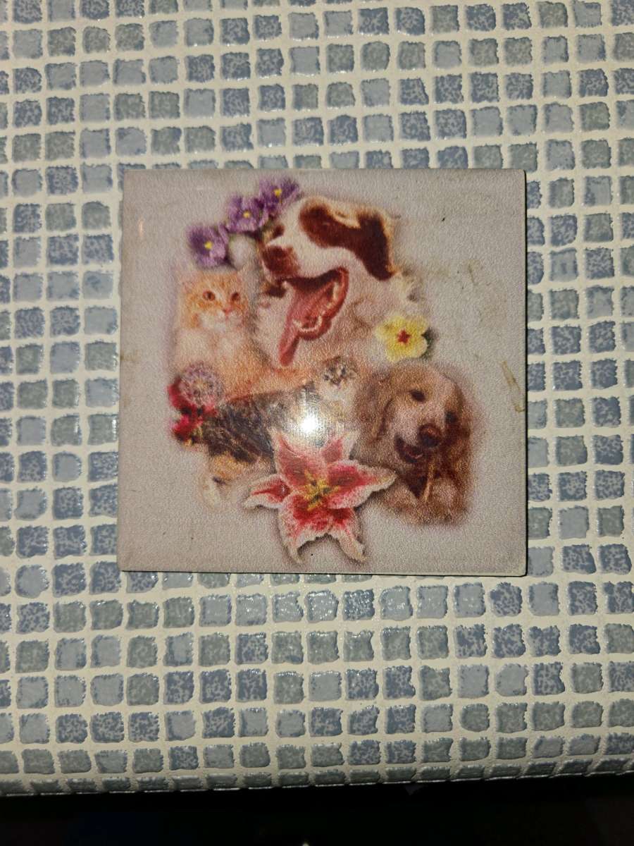Dogs and Cars Ceramic Tile