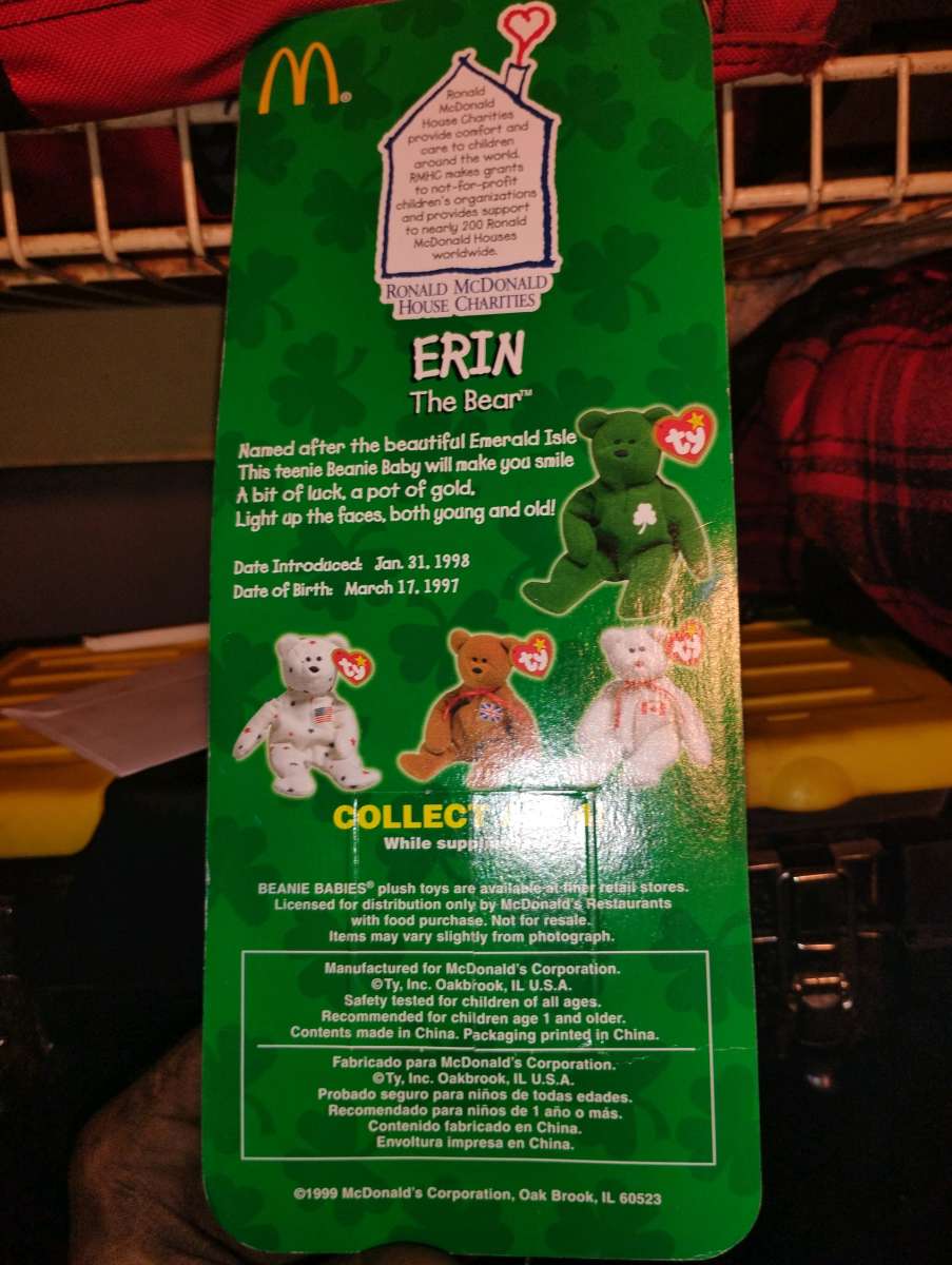 erin the bear McDonalds unopened