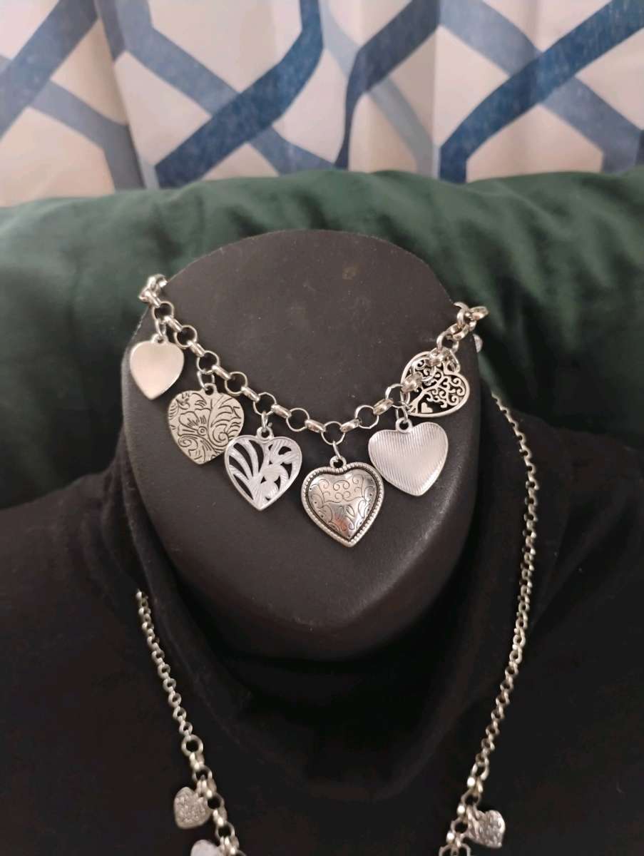 Adorable multiple heart charms Necklace  set