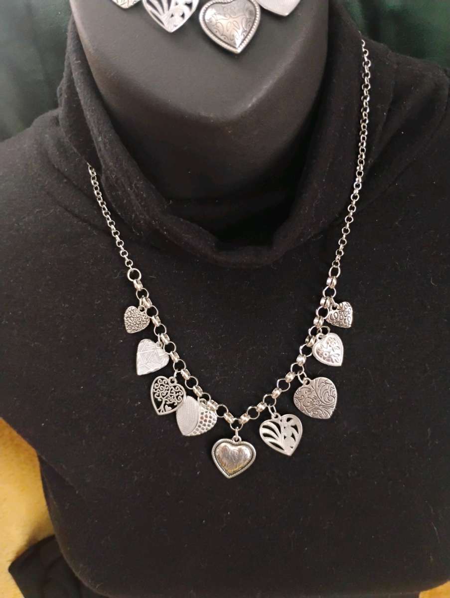 Adorable multiple heart charms Necklace  set