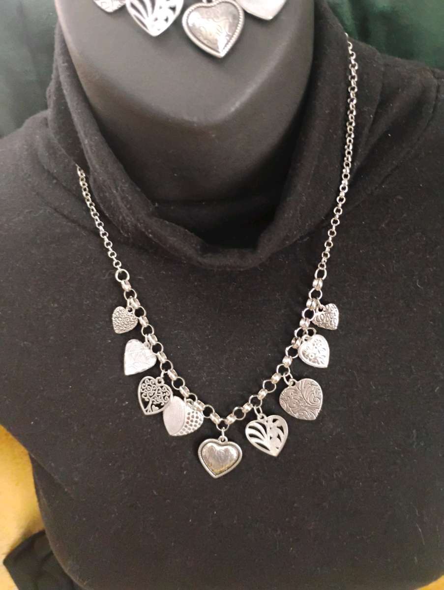 Adorable multiple heart charms Necklace  set