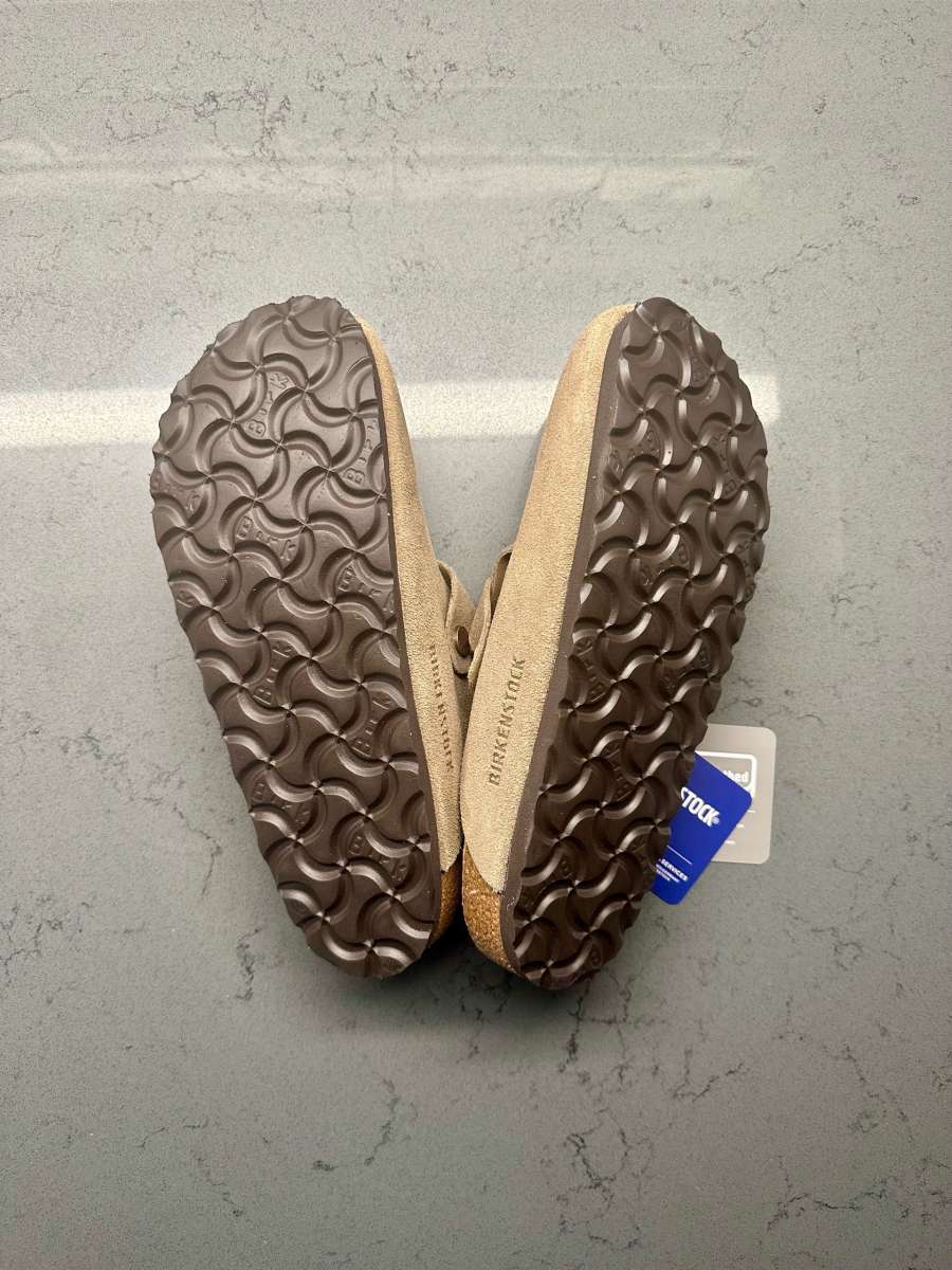 Birkenstock Womens Boston Clogs Taupe Narrow Size 38