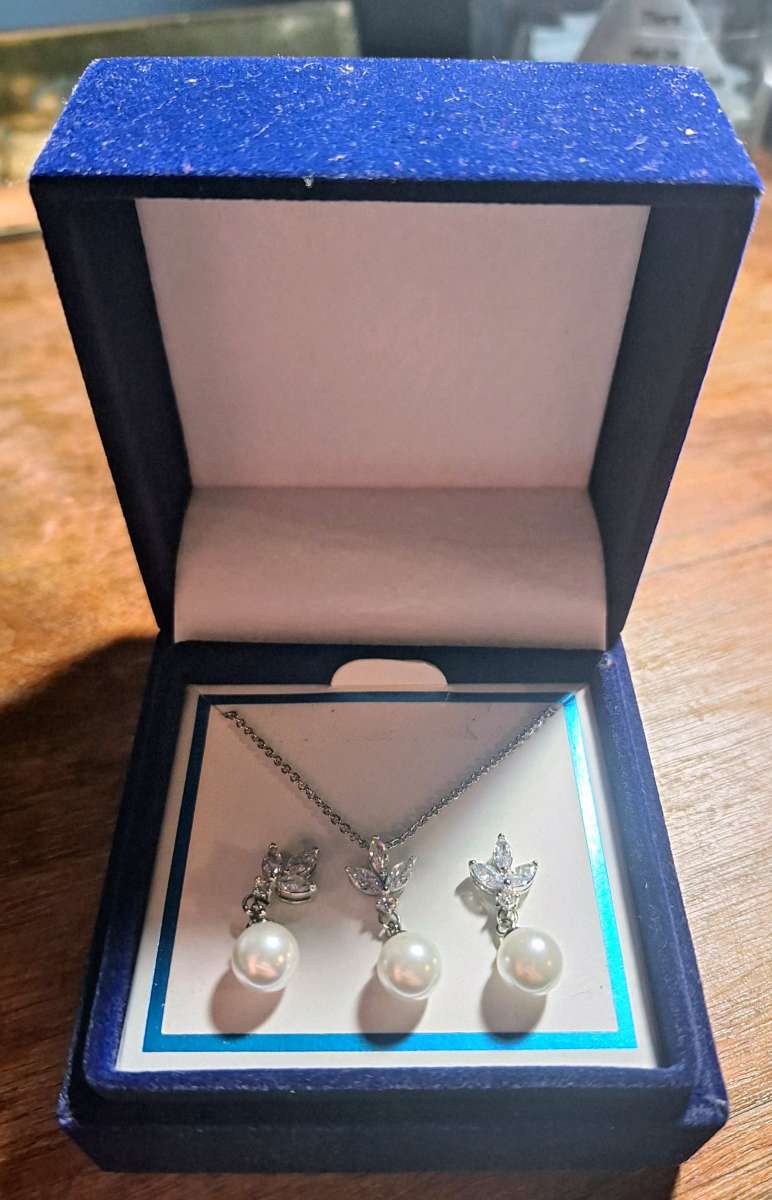 Believe by Brilliance Matching Necklace and  Earring Set