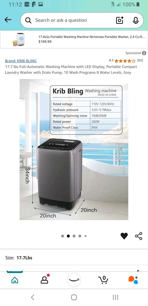 Portable washing machine Krib Bling
