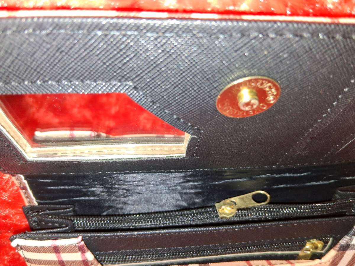 Burberry Black Plaided Handbag with Wallet