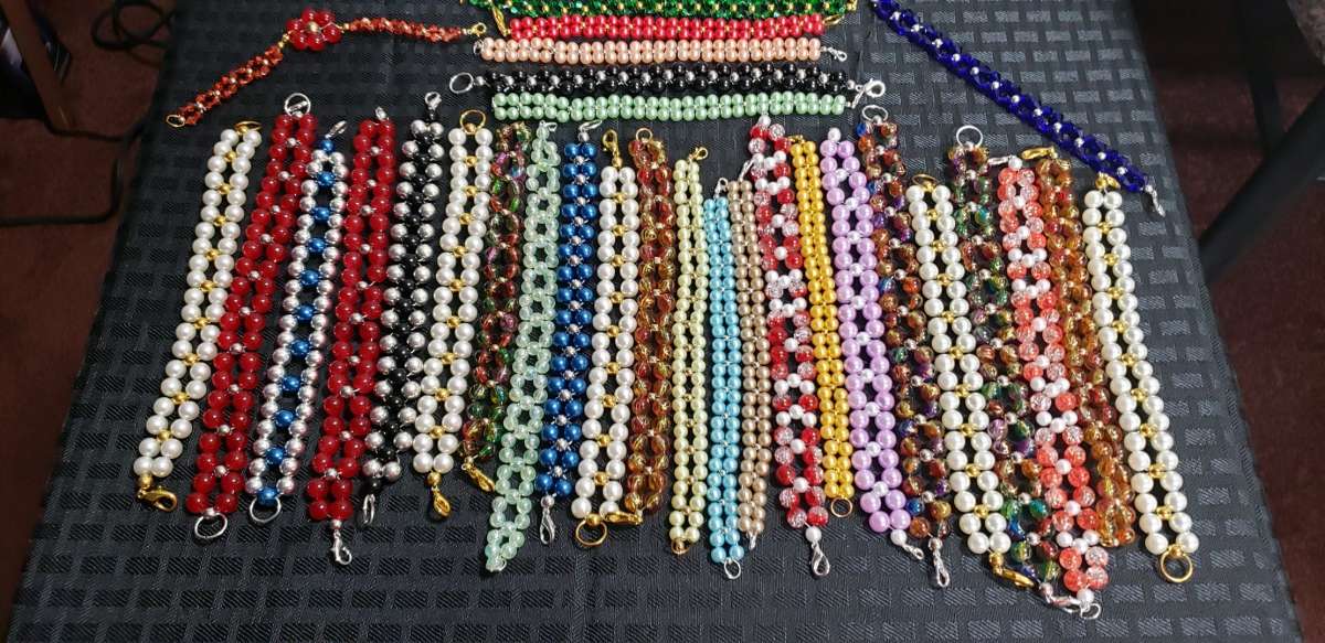 Handmade imitation pearl bracelets