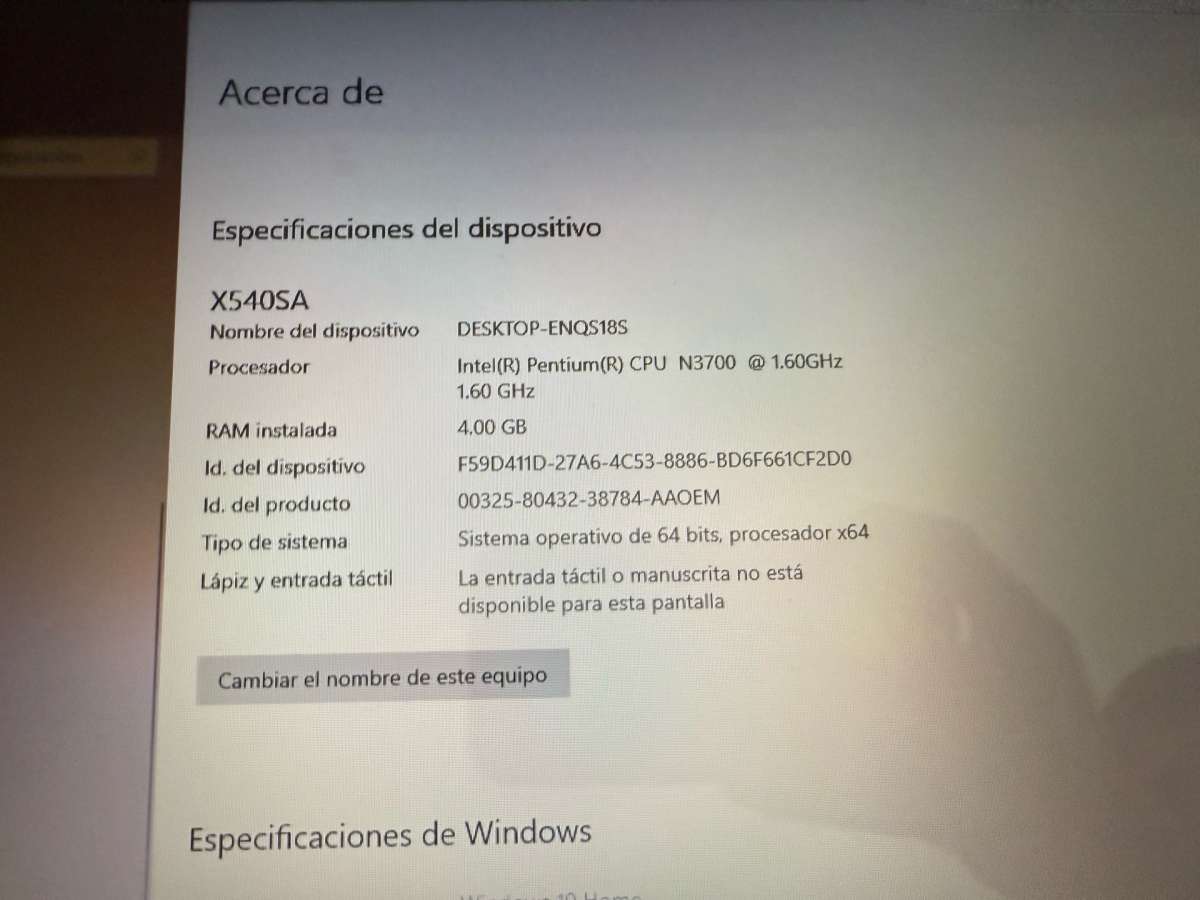 Laptop ASUS X540SA