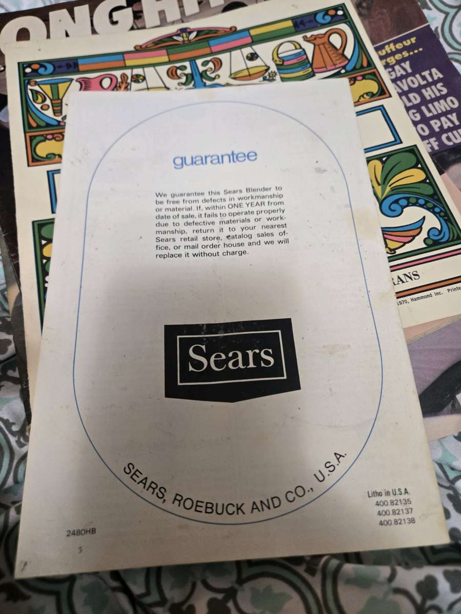 Vintage Sears Blender Recipes and Instructions