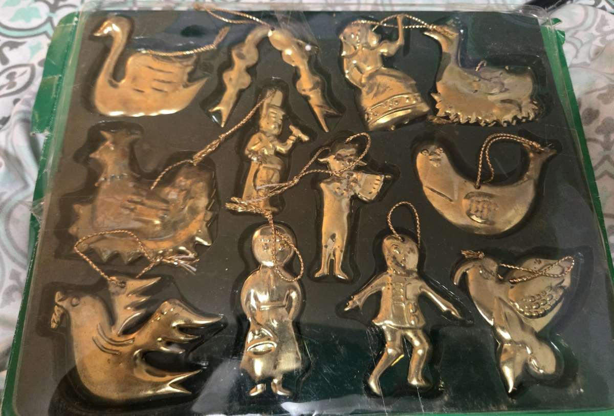 Vintage JSNY 12 Days Of Christmas Themed Ornaments