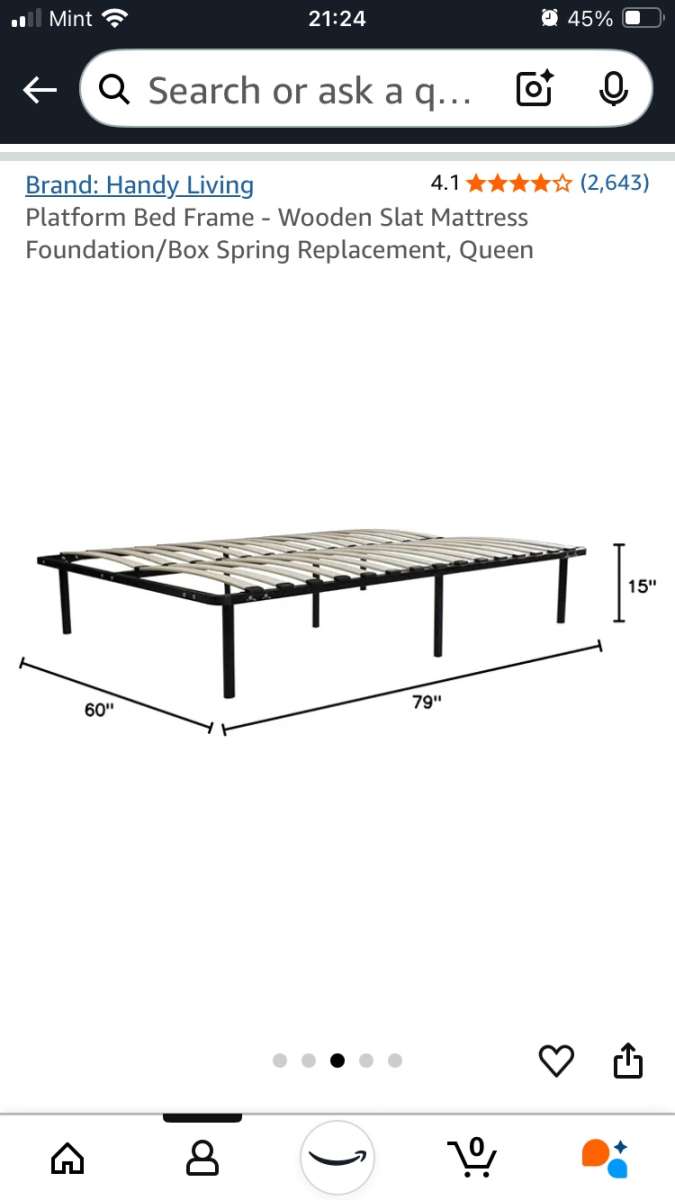 Queen mattress and bed frame