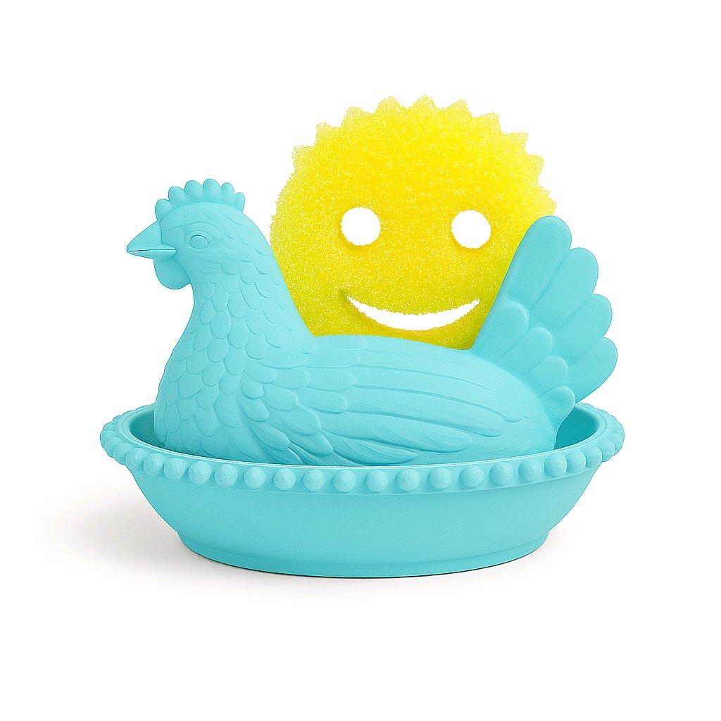 Hen in a Nest Scrub Daddy Holder with Drain  Farmhouse Kitch